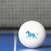 Blauw en wit Silhouette Zebra Pingpongbal (Net)