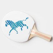Blauw en wit Silhouette Zebra Tafeltennisbatje (Zijkant)