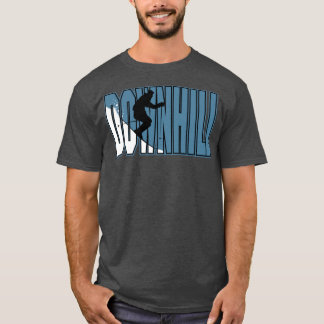 Blauw en wit skiën t-shirt