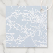 Blauw en wit Sneeuwtakken Vakantie Bedankjes Labels (Achterkant)