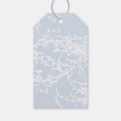Blauw en wit Sneeuwtakken Vakantie Cadeaulabel (Achterkant)