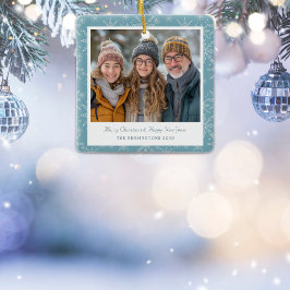 Blauw en Wit Sneeuwvlok Vakantie Keramisch Ornamen Keramisch Ornament