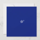 Blauw en Wit Sneeuwvlok Vierkant Kerstfeest Uitnod Kaart (Achterkant)