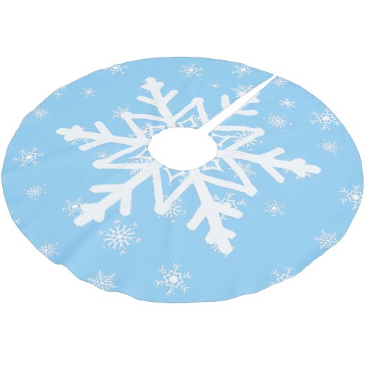 Blauw en wit Sneeuwvlokken Kerstboom Rok (Gekanteld)