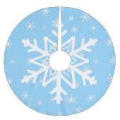 Blauw en wit Sneeuwvlokken Kerstboom Rok (Voorkant)