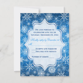 Blauw en Wit Sneeuwvlokken RSVP Kaart