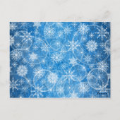 Blauw en Wit Sneeuwvlokken Tafelnummer Kaart (Achterkant)