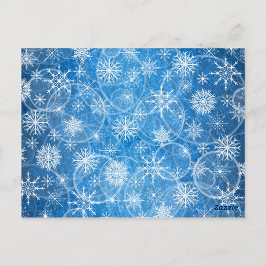 Blauw en Wit Sneeuwvlokken Tafelnummer Kaart (Achterkant)