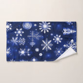 Blauw en wit sneeuwvlokpatroon bad handdoek (Handdoek)
