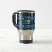 Blauw- en wit-snelheidspatroon reisbeker (Voorkant links)