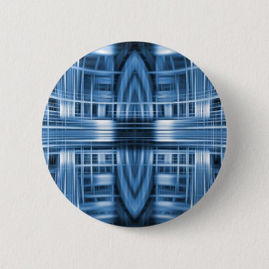 Blauw- en wit-snelheidspatroon ronde button 5,7 cm (Voorkant)