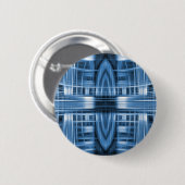 Blauw- en wit-snelheidspatroon ronde button 5,7 cm (Voorkant /achterkant)