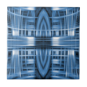 Blauw- en wit-snelheidspatroon tegeltje