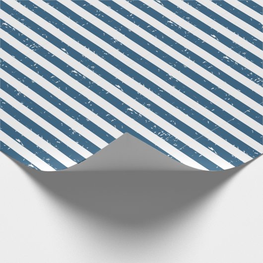 Blauw en wit Snoep strippellerpapier Cadeaupapier (Hoek)