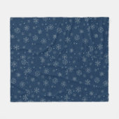Blauw en wit Snowflake-design kerstmis Fleece Deken (Voorkant (Horizontaal))