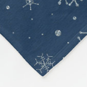Blauw en wit Snowflake-design kerstmis Fleece Deken (Hoek)