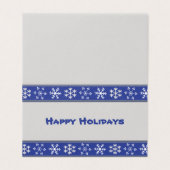 Blauw en wit Snowflake gevouwen Kaart #HolidayZ (Buitenkant ongevouwen)