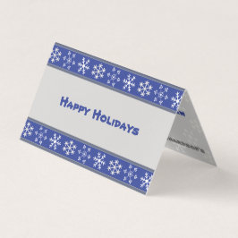 Blauw en wit Snowflake gevouwen Kaart #HolidayZ