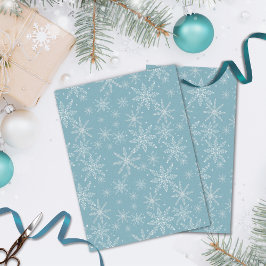 Blauw en Wit Snowflake Holiday Tissue Paper Tissuepapier
