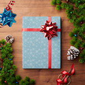 Blauw en Wit Snowflake Holiday Wrapping Paper Cadeaupapier