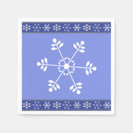 Blauw en wit Snowflake Napkin #HolidayZ Servet