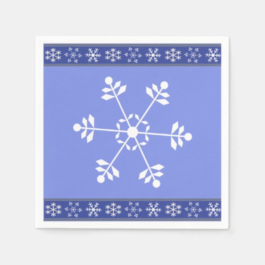 Blauw en wit Snowflake Napkin #HolidayZ Servet (Voorkant)