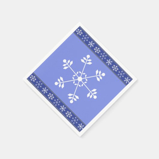 Blauw en wit Snowflake Napkin #HolidayZ Servet (Hoek)