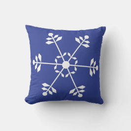 Blauw en wit Snowflake Pillow #HolidayZ Kussen
