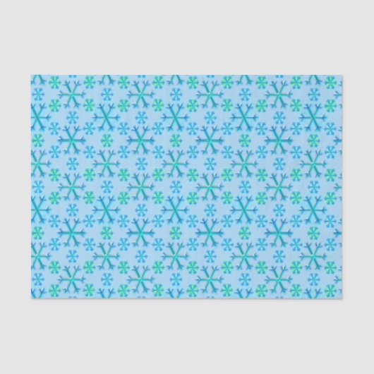 Blauw en wit Snowflake Tissuepapier (Voorkant)