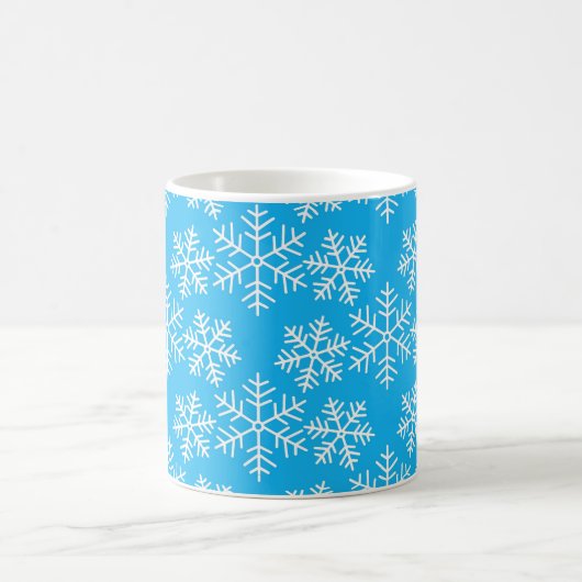 Blauw en wit Snowflakes Pattern Kerstmis Koffiemok (Center)