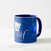 Blauw en Wit SORRY Mok (Voorkant rechts)