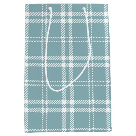 Blauw en wit speldenblauw medium cadeauzakje (Voorkant)