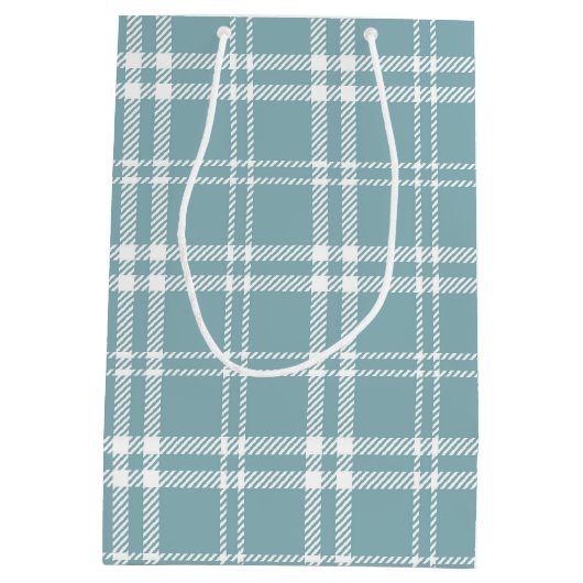 Blauw en wit speldenblauw medium cadeauzakje (Achterkant)