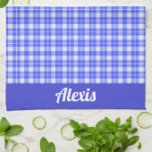 Blauw en wit speldenblauw theedoek (Gevouwen)