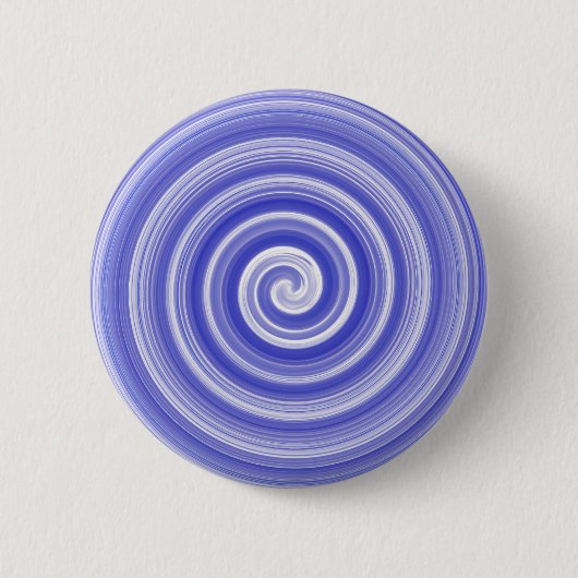 Blauw en wit spiraalpatroon ronde button 5,7 cm (Voorkant)