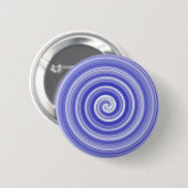 Blauw en wit spiraalpatroon ronde button 5,7 cm (Voorkant /achterkant)