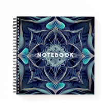 Blauw en wit Spirograph Design Notitieboek