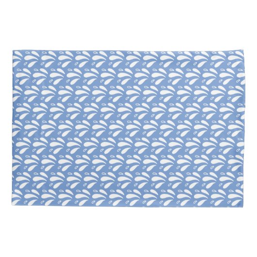 Blauw en Wit Splash Patroon Moderne Kust Kussensloop (Achterkant)