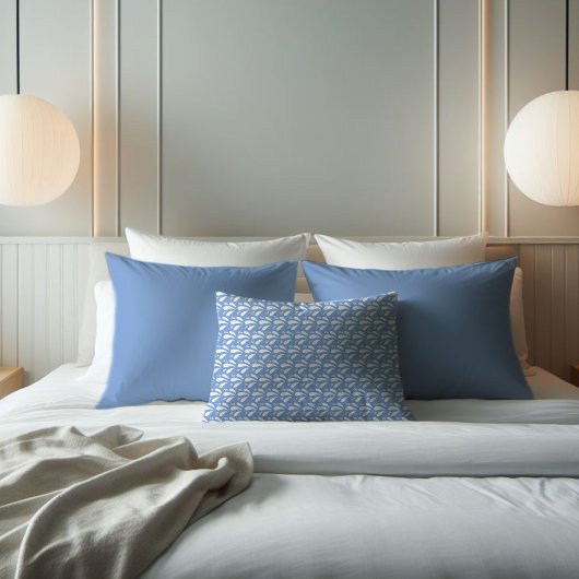 Blauw en Wit Splash Patroon Moderne Kust Kussensloop