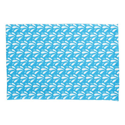 Blauw en Wit Splash Patroon Moderne Kust Kussensloop (Voorkant)