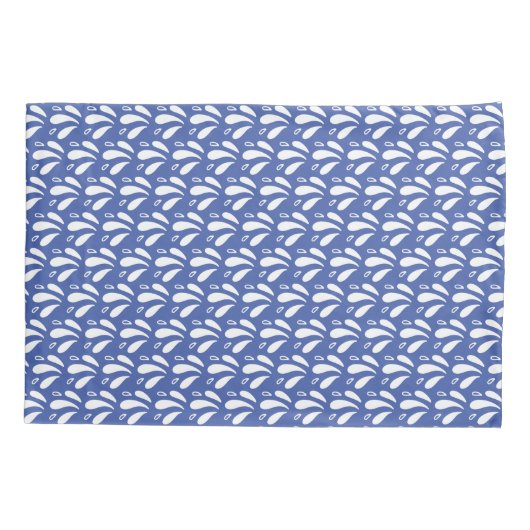 Blauw en Wit Splash Patroon Moderne Kust Kussensloop (Achterkant)