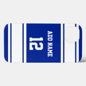 Blauw en Wit Sport Streep  Case-Mate iPhone Case (Achterkant (horizontaal))