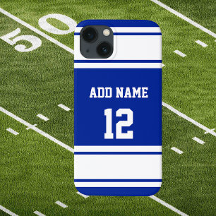 Blauw en Wit Sport Streep Case-Mate iPhone Case