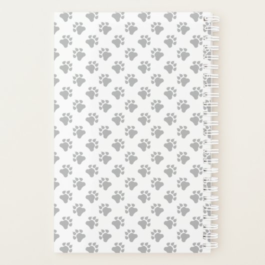 Blauw en wit Staffie Cute Cartoon Dog & Text Planner (Achterkant)