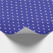 Blauw en wit Star Patroon Cadeaupapier (Hoek)