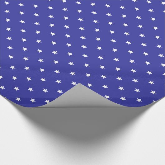 Blauw en wit Star Patroon Cadeaupapier (Hoek)