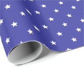 Blauw en wit Star Patroon Cadeaupapier (Rol Hoek)