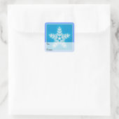 Blauw en wit Star Sneeuwvlok Gift Label (Tas)
