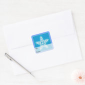 Blauw en wit Star Sneeuwvlok Gift Label (Envelop)