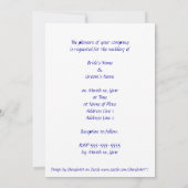 Blauw en Wit Sterren Aangepaste Huwelijksuitnodigi Kaart (Achterkant)